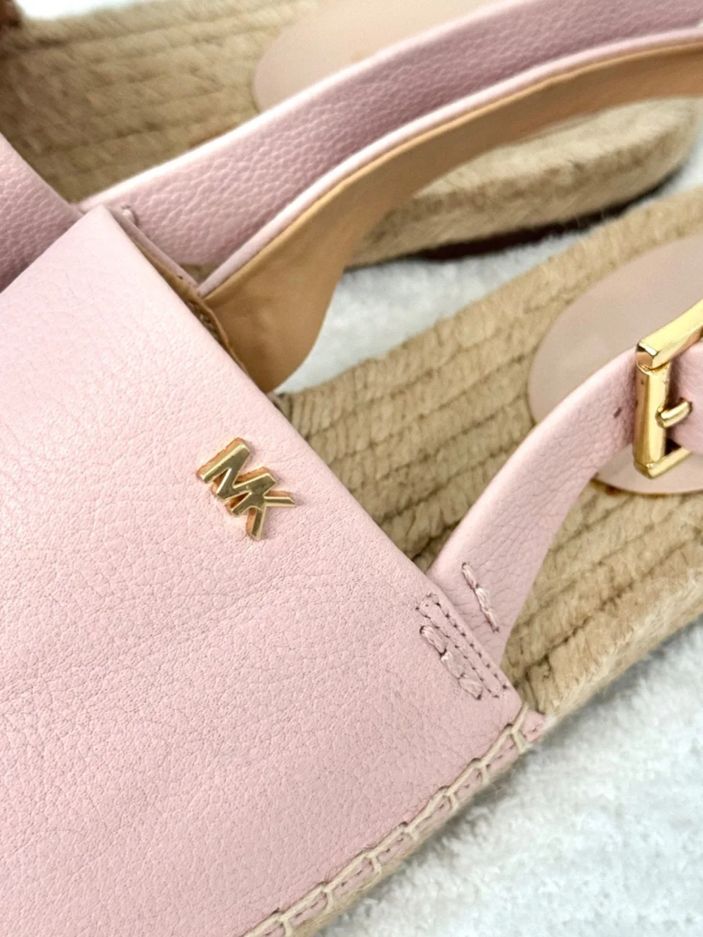 MICHAEL KORS Soft Pink Leather Fisher Espadrille Shoes